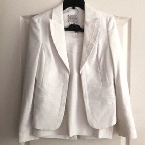 Marciano White Cotton and Modal Skirt Blazer Suit Size M